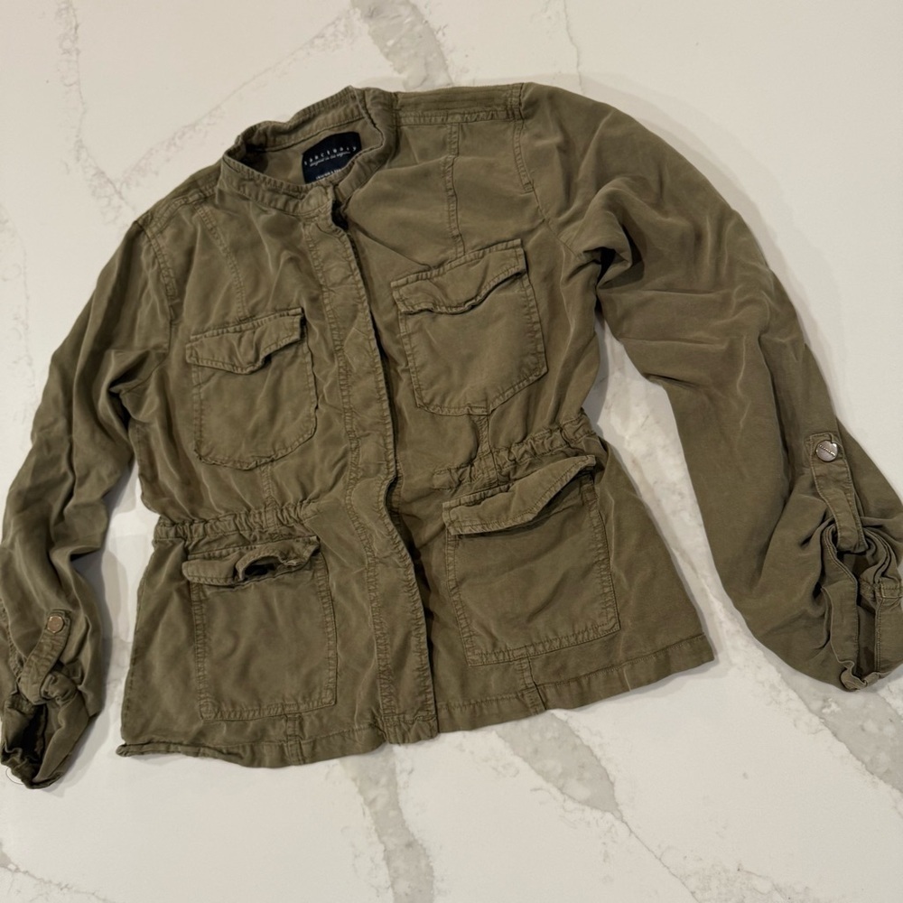 Sanctuary SnapFront Safari Cargo Jacket Womens Medium ArmyGreen Military Utility - Picture 3 of 7